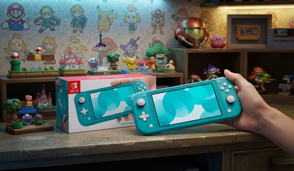 Nintendo Switch Lite Turquoise — 5,5" / 32 Go / mode portable uniquement. Compatibilité, points forts, limites et comparatif des meilleurs prix en France.
