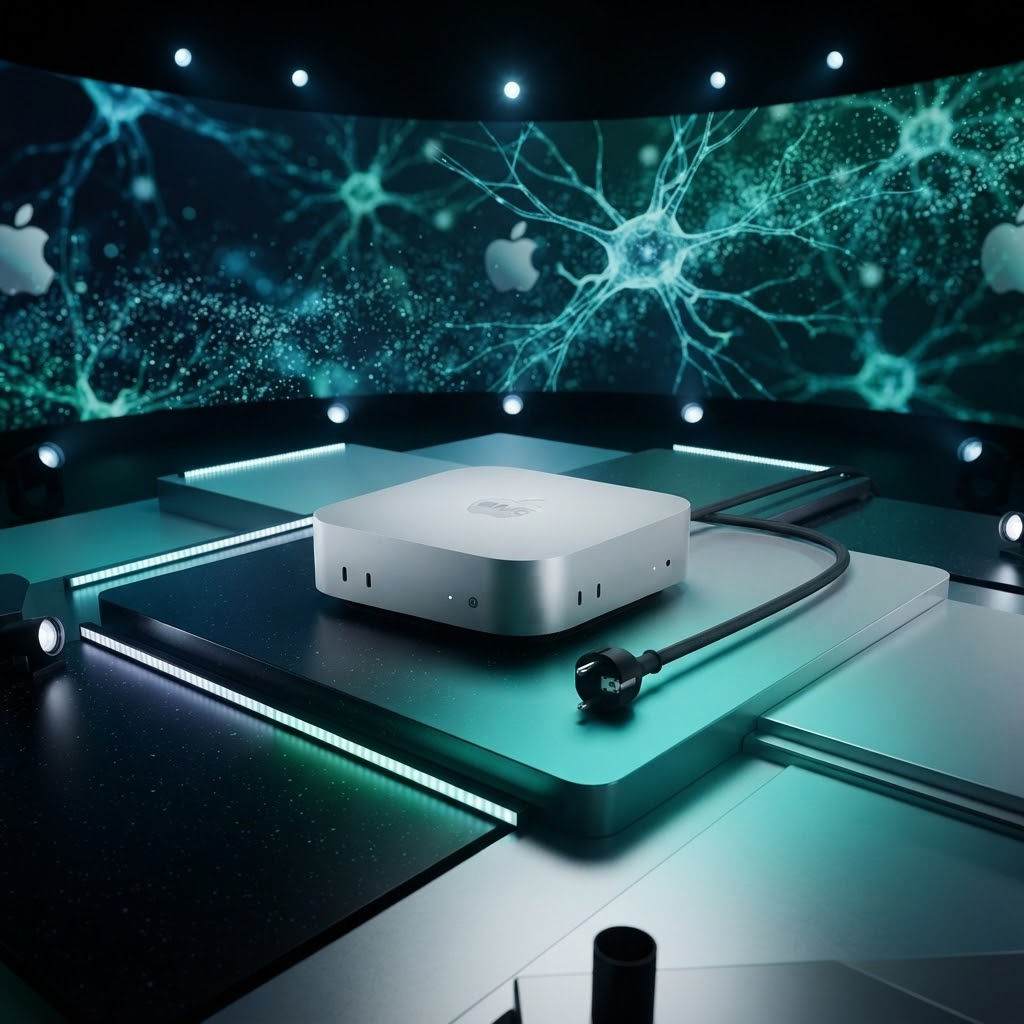 Apple Mac mini M6 (2026) — 12 cœurs, 16 Go, 256 Go. Performances IA ×4, lancer de rayons, châssis compact.