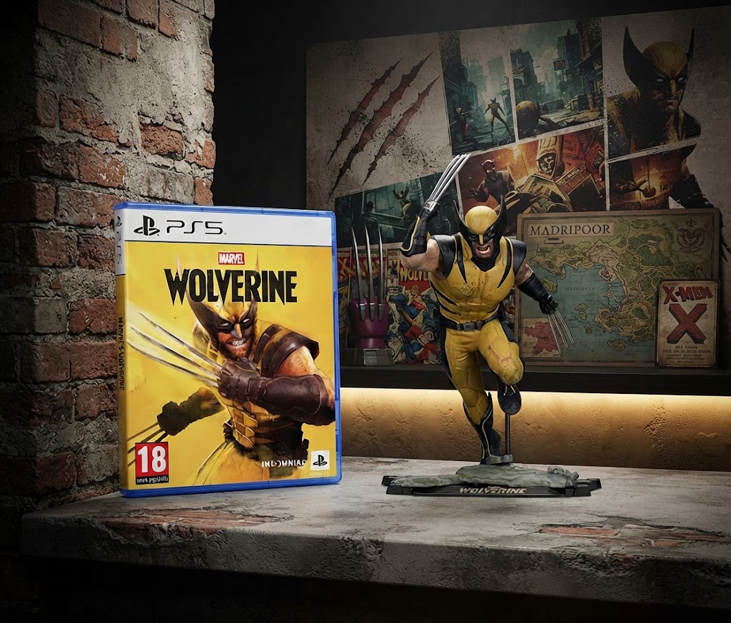 Pack exclusif Marvel's Wolverine PS5 : Jeu physique + figurine de collection. Édition limitée Insomniac Games. Précommandes ouvertes sur Deals Store Fr.