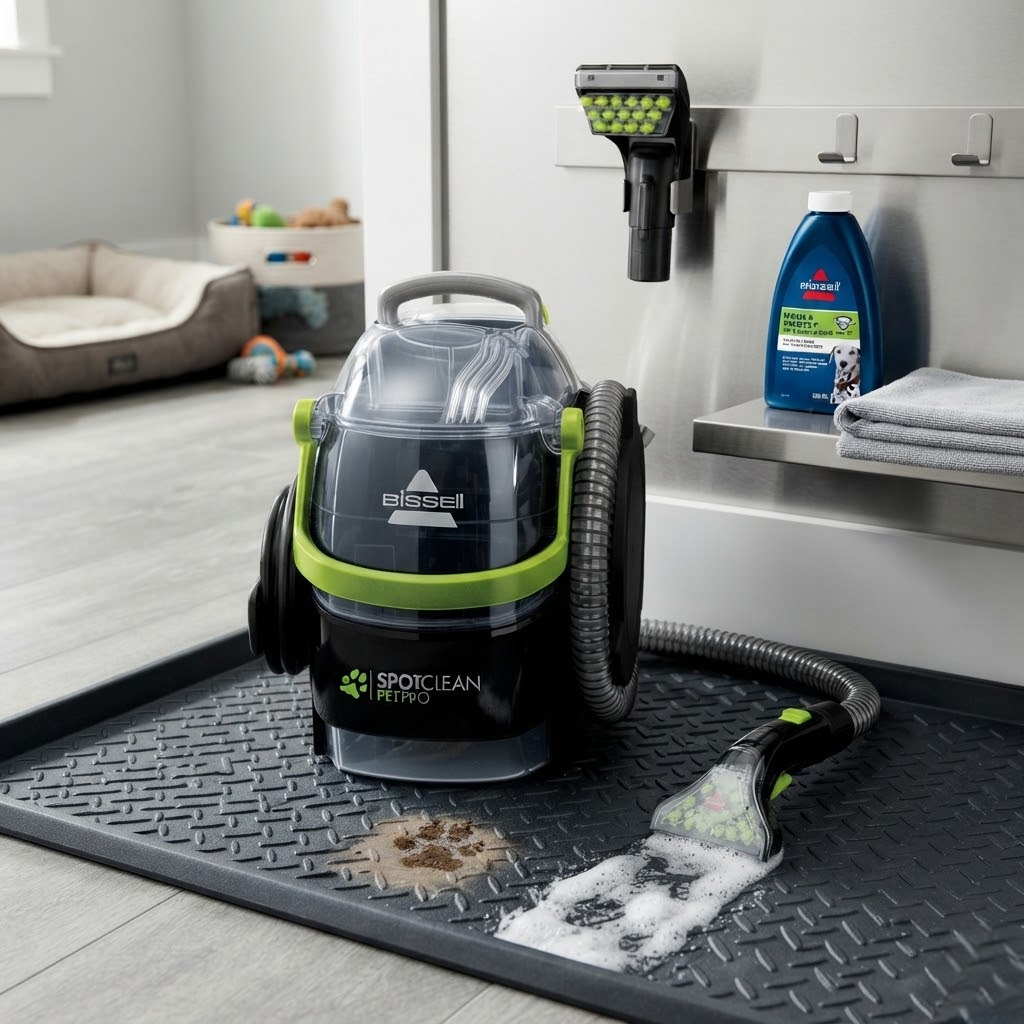 SpotClean Pet Pro 15585 — La shampouineuse portable BISSELL. 750W, 5,8kg. Taches tenaces en un passage. Rangement facile. Solution incluse.