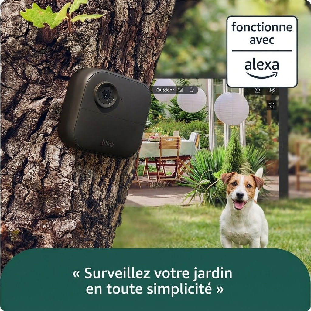 Pack Blink Outdoor 4 + Sonnette Vidéo 2K+ — Sans fil, autonome. Vision nocturne, détection intelligente. Installation simple. Sécurité complète maison.