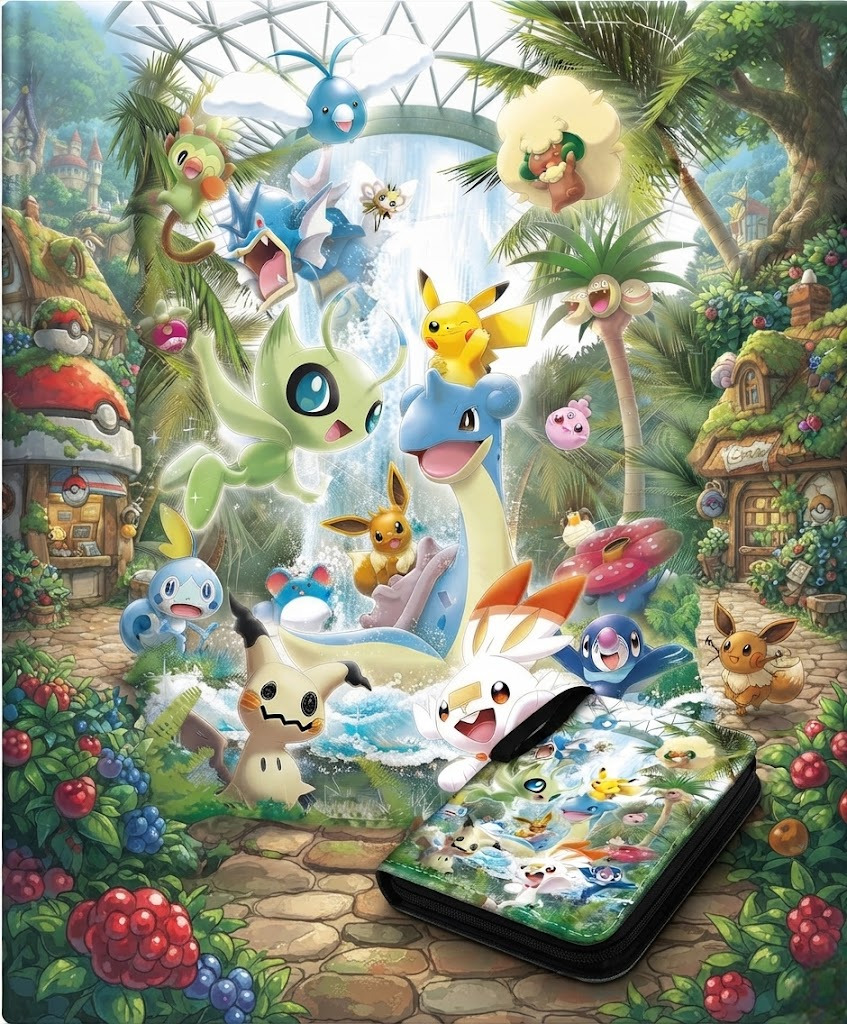 Album Cartes Pokémon en cuir imperméable — 400 cartes, 50 pages détachables. Fermeture éclair complète, anti-poussière, anti-choc.