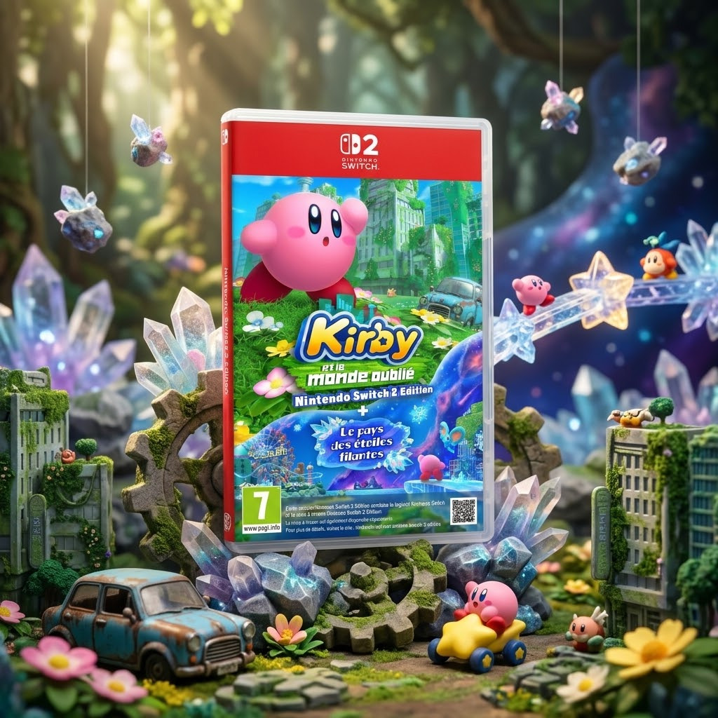 Kirby — Le Pays des Étoiles Filantes : l'expérience ultime sur Nintendo Switch 2. Jeu + extension, 1–2 joueurs, graphismes enrichis.