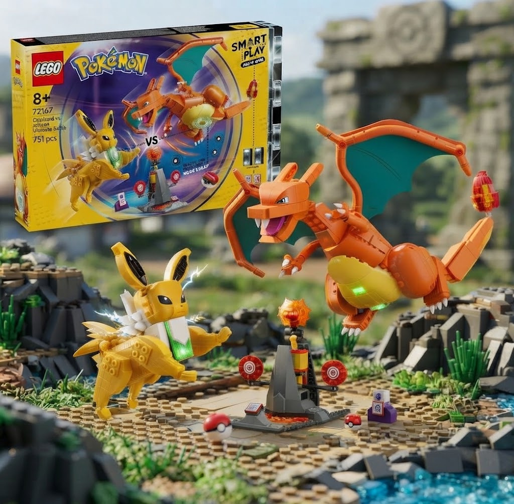 LEGO Pokémon SMART Play 72167 — Dracaufeu et Voltali. Jeu de construction et combat interactif. Idéal dès 8 ans — 109,99 €.