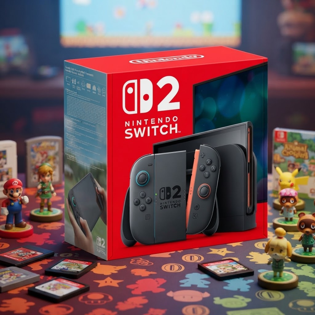 Nintendo Switch 2 — Votre collection Switch continue ! Écran agrandi, performances boostées, nouveaux Joy-Con 2. Passez à la vitesse supérieure !