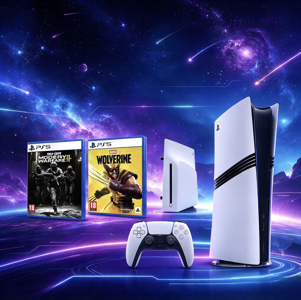 PS5 Pro + Lecteur de disques + 2 jeux : Marvel's Wolverine et Call of Duty Modern Warfare 4. Pack complet — Économique et prêt à jouer !