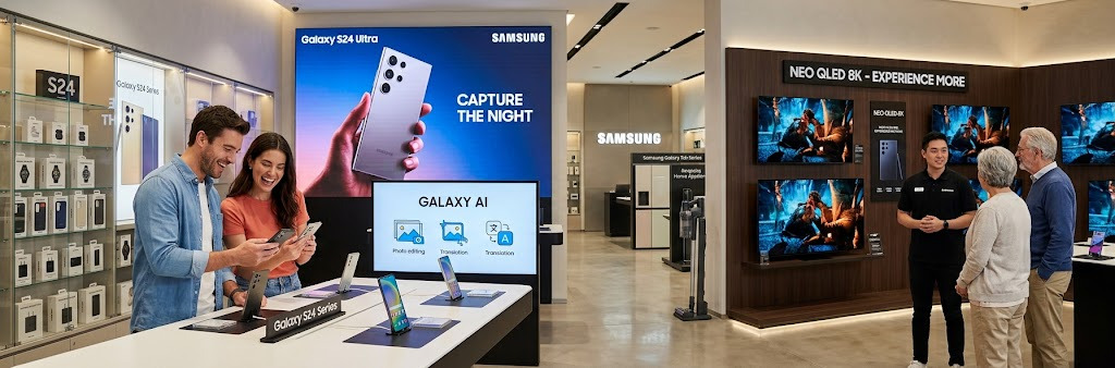 Samsung — Marque de référence. Téléphones, tablettes, ordinateurs, écrans, audio & maison connectée. Technologie fiable et innovations Galaxy AI.