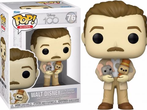 Figurine Funko Pop pour les 100 ans de Disney : Walt Disney avec Dumbo et Timothy. Un hommage unique pour les fans d'animation Disney