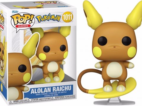 Figurine Funko Pop Raichu d'Alola, Pokémon Électrik/Psy avec queue en forme de surf, inspirée de la série animée et Pokémon Go.