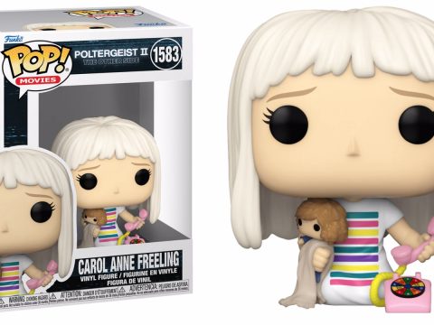 Carol Anne de Poltergeist, immortalisée en Funko Pop ! Un bel hommage à Heather O'Rourke, décédée à 12 ans, avec sa poupée et son téléphone rose.