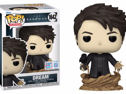 Figurine Funko Pop de Dream, personnage de The Sandman, incarné par Tom Sturridge, accompagné d'un corbeau et de sables mystérieux