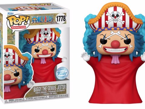 Le célèbre clown au nez rouge , Buggy de One Piece, débarque en Funko Pop - Avec ses tatouages d'os, son chapeau tête de mort 🏴‍☠️ et ses cheveux bleus éclatants.