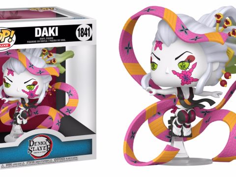Darki, alias Warabihime de Demon Slayer, est désormais en Funko Pop ! Cheveux blancs et verts, fleur rose sur la joue, capture l'essence du manga.