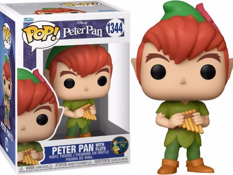 Funko Pop de Peter Pan avec sa flûte, inspirée du classique Disney. Une figurine fidèle au personnage emblématique du film d’animation.