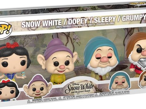 Pour marquer l’anniversaire du tout premier long-métrage d’animation de Walt Disney, Funko dévoile un coffret exclusif regroupant Blanche-Neige, Simplet, Dormeur et Grincheux en version Funko Pop.