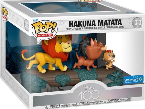 Revivez un moment culte de Le Roi Lion avec Simba, Timon et Pumbaa sur leur rondin de bois, célébrant le 100ème anniversaire de Disney. Une scène magique où résonne Hakuna Matata, désormais immortalisée en figurine Funko Pop.
