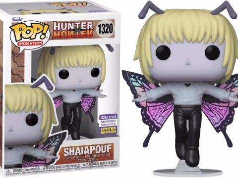 Shaiapouf est représenté avec ses ailes de papillon et ses deux antennes sur la tête, fidèlement reproduites dans cette version Funko Pop.