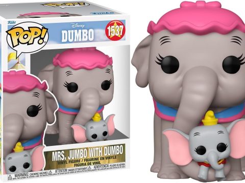 L'univers Disney nous émerveille encore d'une scène emblématique montre le petit Dumbo assis sur la trompe de sa mère, Jumbo en Funko Pop.