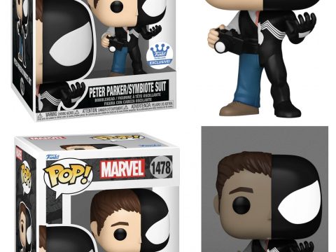 Peter tient un appareil photo ancien modèle dans sa main droite, faisant penser à son travail de photographe au journal Daily Bugle quand il était plus jeune. Cette figurine de collection Funko Pop est vendue au prix de 18,00€.