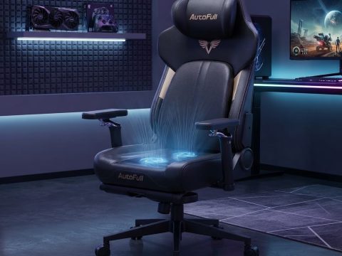 AutoFull M6 Ultra 2.0 — Soutien lombaire adaptatif + massage + ventilation + chauffage. Fauteuil haut de gamme 180kg. Innovation confort dos.