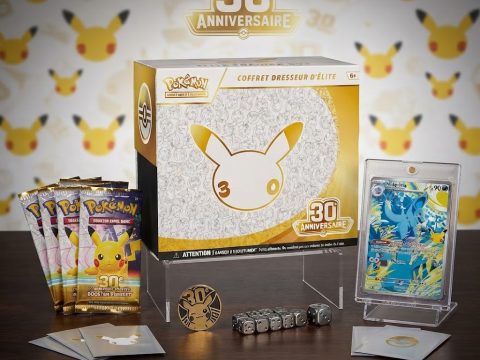 Coffret Dresseur d’Élite 30ᵉ Anniversaire Pokémon 30 ans Pokémon — Coffret Dresseur d’Élite : carte promo illustrée, 9 boosters et accessoires premium. Édition exceptionnelle, à collectionner.