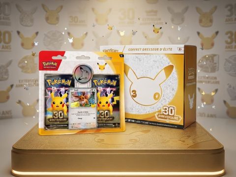 Coffret Dresseur d'Élite 30ᵉ Anniversaire Pokémon — 9 boosters, Pikachu garantis, Nidorina promo, Énergies brillantes sur Deals Store Fr.