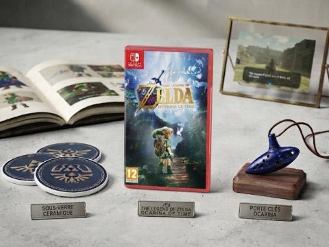 Coffret Zelda Ocarina of Time Switch 2 : Dessous décoré + Porte-clés métal gravé. Ensemble collector officiel — Prix : 49,99 €. Comparatif et stock.