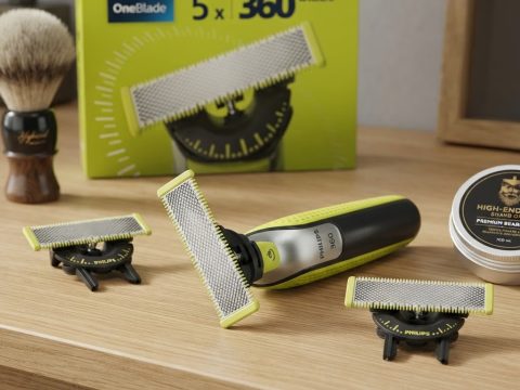 Philips QP450/50 — Lot de 5 lames OneBlade 360. Remplacement authentique, performances d'usine garanties. Renouvelez votre rasage dès maintenant !