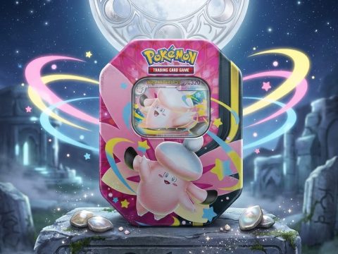 Boîte Méga Clair de Lune — Méga-Mélodelfe-ex : Carte promo brillante (320 PV, type Psy), 4 boosters et code de jeu. Édition française scellée.