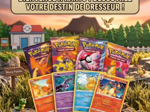 Lot complet Puissance de Kanto : les 5 mini-boîtes en métal 10 boosters + cartes et pièces exclusives. Cadeau parfait fans et collectionneurs — illustrations Kanto réunies !
